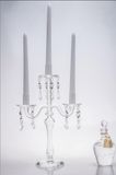 Clear Three Poster Glass Candle Holder for Wedding Decoration
