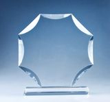 Octagonal Glass Crystal Trophy Award Shield
