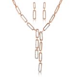 Elegant Rose Gold Plated Crystal Imitation Jewelry Fashion Jewelry Set for Garment