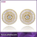 Foxi Jewelry 18k Gold Brass Zirconia Jewelry Stud Earrings for Women