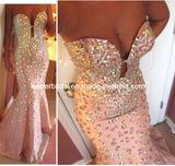 Crystal Prom Party Gown Vestidos Mermaid Evening Dress E1522