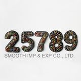 Wholesale Custom Fashion Beaded Crystal Rhinestone Applique Number Patches Handwork