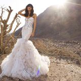 Mermaid Crystal Organza Bridal Gowns Wedding Dress (BH012)