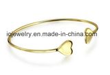 Gold Plated Stackable Modern Heart Bangle