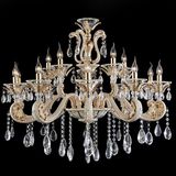 Golden and White Zinc Alloy Crystal Pendant Light