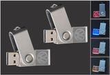 LED Light Crystal Pendrive Swivel USB Flash Drive with 3D Engraving Logo
