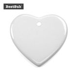 Bestsub Central Holed Christmas Heart Sublimation Ceramic Ornament (H001)