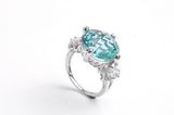 Fashion 925 Sterling Silver Ring with Oval Faceted Cut CZ