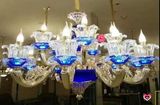 Duck Blue Glass Golden Zinc Alloy Crystal Chandeliers
