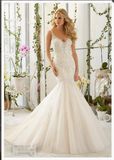 2016 Mermaid Lace Crystal Bridal Wedding Dresses Wd2823