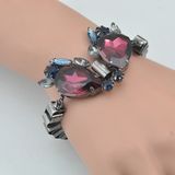 VAGULA Fashion Gun Metal Wings Crystal Braclelt