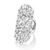 Brass Material White Gold Plated Zirconia Diamond Ring