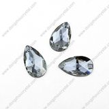 China Wholesale Lead Free Machine Cut Flat Back Drop Sew-on Glass Stone with Hole for Garment Accessories