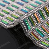40*24cm Color Ab Rectangle Crystal Rhinestone Sheet Hotfix Rhinestone Gems Mesh Roll