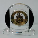 Black and Clear White Crystal Desk Quartz Clock for Hotel