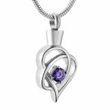 Beautiful Purple Crystal Urn Necklace Memorial Cremation Keepsake Jewelry