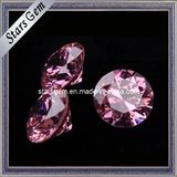 Diamond Cut Round Shape Pink CZ Stone