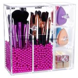 Langforth 5mm Thick Acrylic Makeup Organizer Case with Rosy Pearl Esg10207