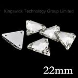 22mm Clear Triangle Sew on Glass Flatback Crystal Rhinestone