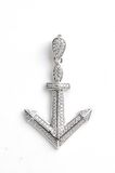 Hot Sale Fashion 925 Silver Anchor Pendant with CZ