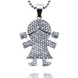 2016 Hot Selling Classial Cute CZ Stone Sterling Stainless Steel Cat Pendant Necklace
