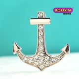 Factory Custom DIY Jewelry Silver Plating Metal Anchor Pendant
