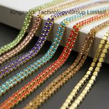 Crystal Ab Rhinestones Cup Chain with Gold Base