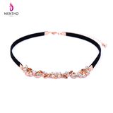 Elegant Cheap Rose Gold Flower-Shape Crystal Short Alloy Collar Necklace