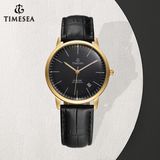 Customized Men's Fashion Stainless Steel Mechanical Watch with Leather Strap