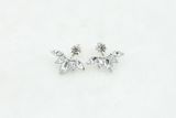 Silver and Gold Plated Leave Crystal Stud Earrings Fashion Statement Jewelry Earrings for Women