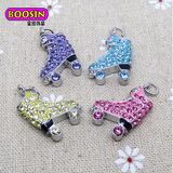 Fashion Sport Crystal Figure Ice Skate Charm with Lobster Clasp
