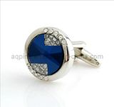 Metal Cuff Links with Diamond