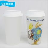 Designability Clear Glass Coffee Mug with Lid - Double Wall Glass