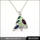 Manufacturer Handmade Christmas Trees Rhinestone Crystal Necklace #19685