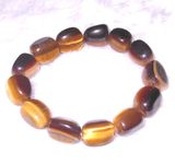 Semi Precious Stone Crystal Gemstone Tiger Eye Bead Charming Bracelet Jewelry