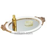 Creative Classical White Resin Decorative Jewelry Mirror Tray
