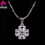 Fancy Style Flower Design Zircon Pendant Charms
