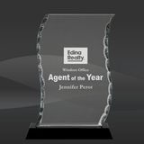 Facet Wave Scroll Glass Award (J-FC31, J-FC32, J-FC33)