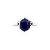 Statement Alloy Inlaid Rhinestone Women's Ring Geometric Gemstone Studded Jewelry