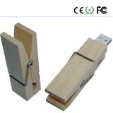 Wooden Material Clip USB Flash Drive