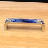 Blue Silver Hardware Bedroom Cupboard Handle 128mm