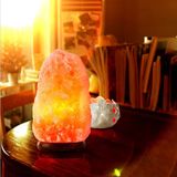Wood Base Natural Himalayan Rock Salt Lamp