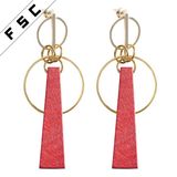 Fashion European America Style Round Unfinished Wood Dangling Earrings
