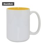 Bestsub Sublimation 15 Oz Two-Tone Mugs-Yellow (B21N-03)