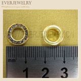 12mm Round Metal Brass Eyelet with Crystal Rhinestone