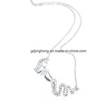 Zinc Alloy Necklace Mermaid Logo, Charms, Metal Necklace