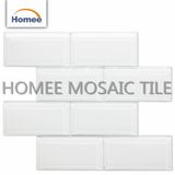 Super White Beveled Glass Subway Mosaic Tile