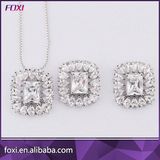 Brass Fashion Rhodium Plated High Quality Women Jewelry Set