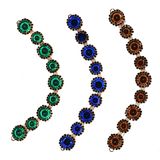 Multi-Color Crystal Beaded Necklace Jewelry with Brooch 0043