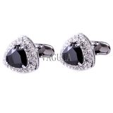 VAGULA Men Jewelry Black Crystal Men French Shirt Cufflinks 503